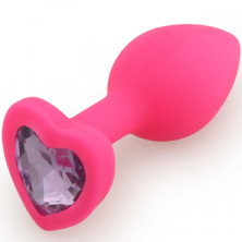 Play Secrets Silicone Butt Plug Heart Shape Small, розовый/светло-фиолетовый