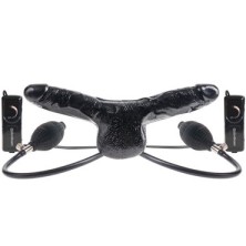 Pipedream Inflatable Vibrating Double Delight, черный