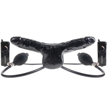 Pipedream Inflatable Vibrating Double Delight, черный