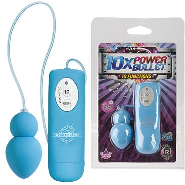 Doc Johnson 10X Power Bullet, голубое