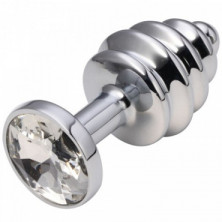 CanWin Ребристая анальная пробка, серебристый/прозрачный