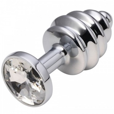 CanWin Ребристая анальная пробка, серебристый/прозрачный