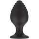 White Label Силиконовая анальная пробка Ребра M, черная