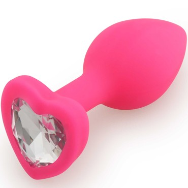 Play Secrets Silicone Butt Plug Heart Shape Small, розовый/прозрачный