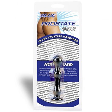 BlueLine Glass Prostate Massager, черный