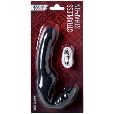 Toyfa Black & Red Strapless Strap-On, чёрный