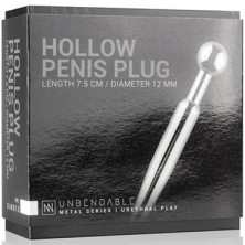 Sinner Hollow Metal Penis Plug, серебристый