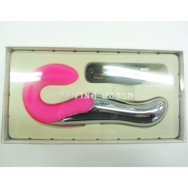 Loving World Вибромассажер с двумя моторами, серебристый