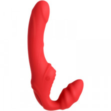 Toyfa Black & Red Strapless Strap-On, красный