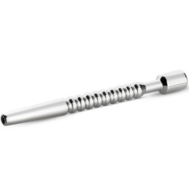 Sinner Hollow Ribbed Dilator, серебристый