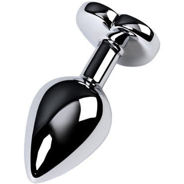 Toyfa Metal Анальный страз сердце M, серебристый/фиолетовый