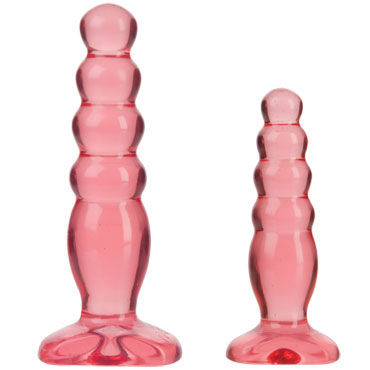 Doc Johnson Crystal Jellies Anal Trainer Kit, розовые