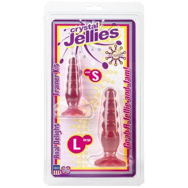 Doc Johnson Crystal Jellies Anal Trainer Kit, розовые