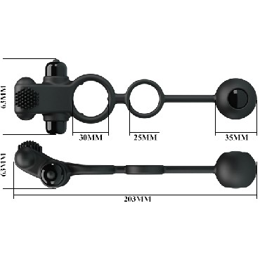 Baile Pretty Love Vibration Penis Sleeve IV, черное