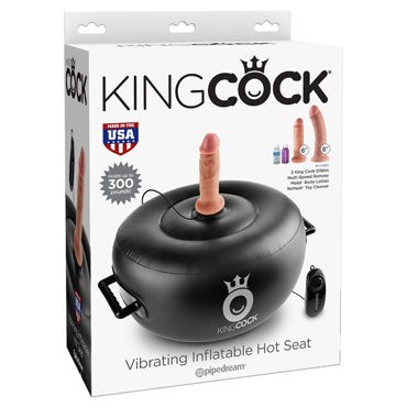 Pipedream King Cock Vibrating Inflatable Hot Seat, черная
