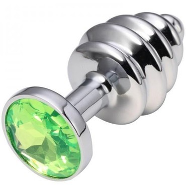 CanWin Ребристая анальная пробка, серебристый/зеленый