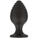 White Label Силиконовая анальная пробка Ребра S, черная
