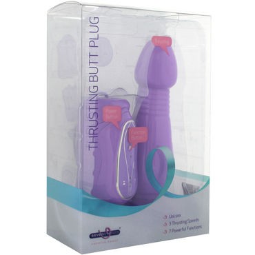 Seven Creations Thrusting Butt Plug, фиолетовый