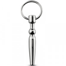 Sinner Hollow Penis Plug with Ring, серебристый