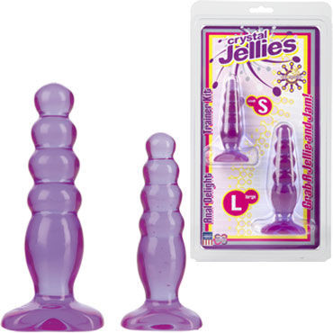 Doc Johnson Crystal Jellies Anal Trainer Kit, фиолетовые