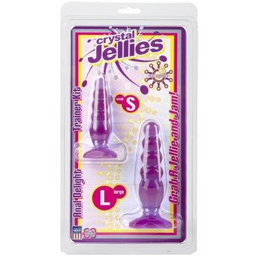 Doc Johnson Crystal Jellies Anal Trainer Kit, фиолетовые