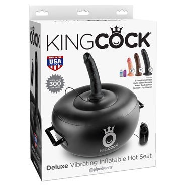 Pipedream King Cock Deluxe Vibrating Inflatable Hot Seat, черная