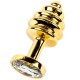 Anal Jewelry Plug Small Gold, прозрачный