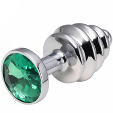 CanWin Ребристая анальная пробка, серебристый/темно-зеленый