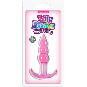 NS Novelties Jelly Rancher Ripple T-Plug, розовая