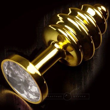 Пикантные штучки Маленькая витая пробка, золотистая