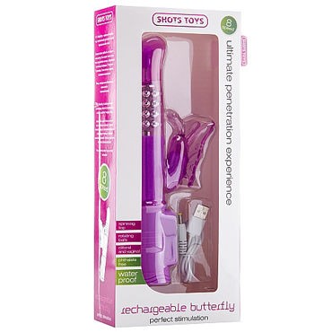 Shots Toys Rechargeable Butterfly, фиолетовый