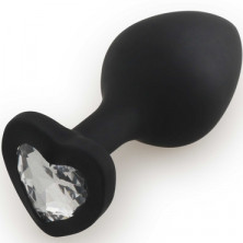 Play Secrets Silicone Butt Plug Heart Shape Medium, черный/прозрачный