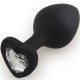 Play Secrets Silicone Butt Plug Heart Shape Medium, черный/прозрачный