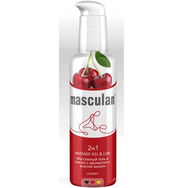 Masculan Massage Gel&Lube Cherry, 130 мл