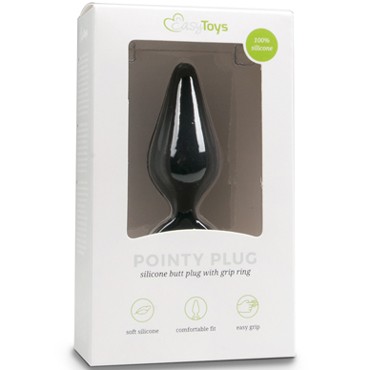 Easytoys Buttplug With Pull Ring Large, черный