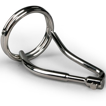 Sinner Penis Cage With Penis Plug, серебристый