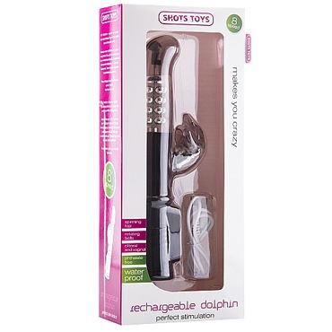 Shots Toys Rechargeable Dolphin, черный