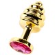 Anal Jewelry Plug Small Gold, рубиновый
