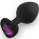 Play Secrets Silicone Butt Plug Heart Shape Medium, черный/фиолетовый