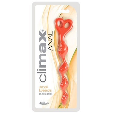 Topco Climax Anal Silicone Swirl Anal Beads, красная