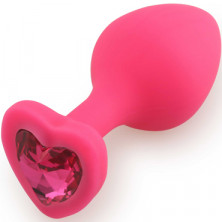 Play Secrets Silicone Butt Plug Heart Shape Medium, розовый/ярко-розовый