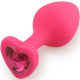 Play Secrets Silicone Butt Plug Heart Shape Medium, розовый/ярко-розовый