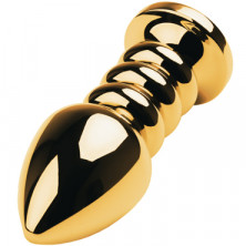 Toyfa Metal Анальная втулка с кристаллом, золотой/красный