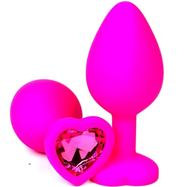 Vandersex Анальная пробка из силикона L, розовый/ярко-розовый