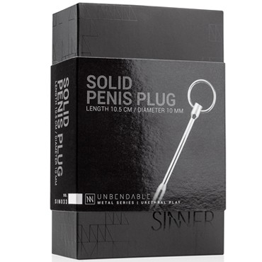 Sinner Solid Metal Dilator with Pull-out-ring, серебристый