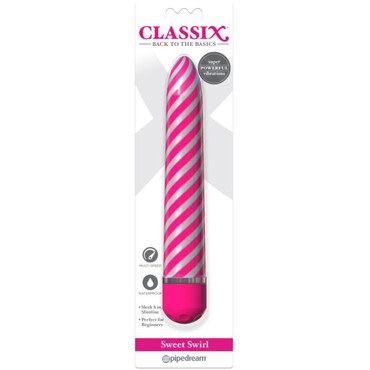 Pipedream Classix Sweet Swirl Vibrator, бело-розовый