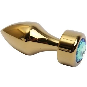 4sexdream Анальная ювелирка Пуля, золотой/голубой