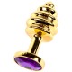Anal Jewelry Plug Small Gold, фиолетовый