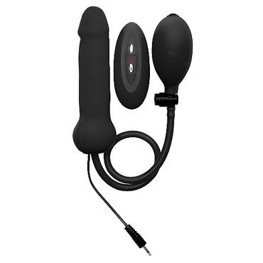 Ouch! Inflatable Vibrating Silicone Dong, черный