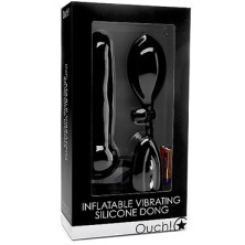 Ouch! Inflatable Vibrating Silicone Dong, черный